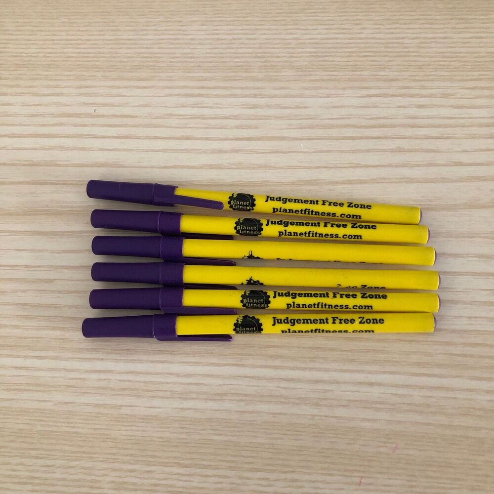 Planet Fitness Purple Pens 6 PCS. Set